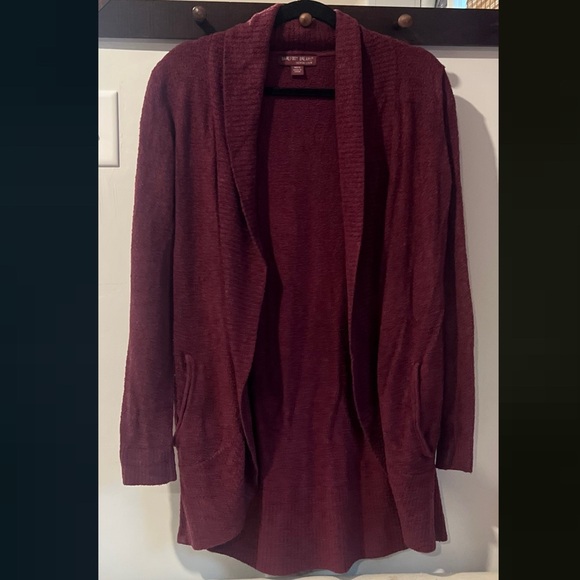 Barefoot Dreams CozyChic Circle Lounge Cardigan Plum XS/S - Picture 3 of 6